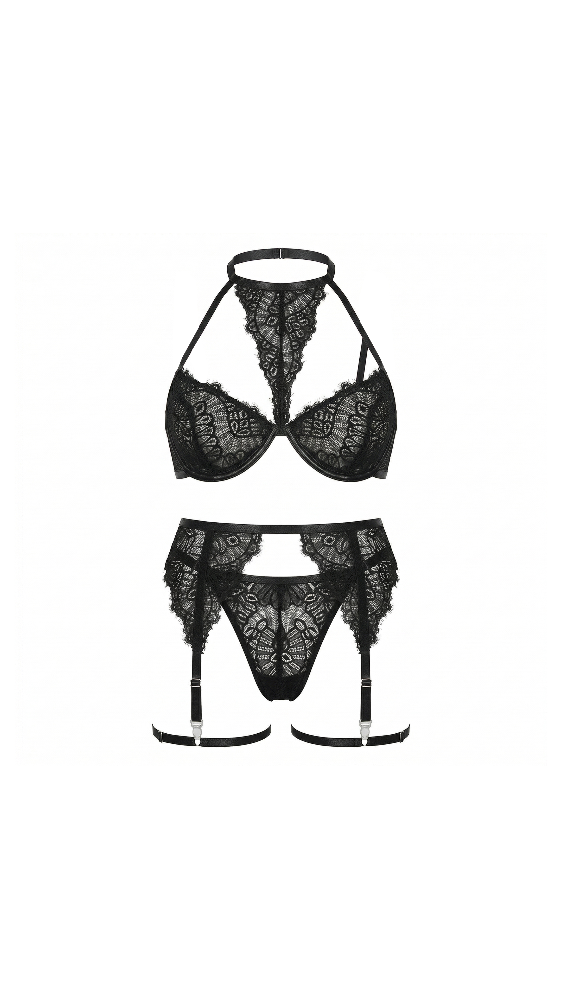 Noir Lace Siyah Dantel Detaylı Kostüm