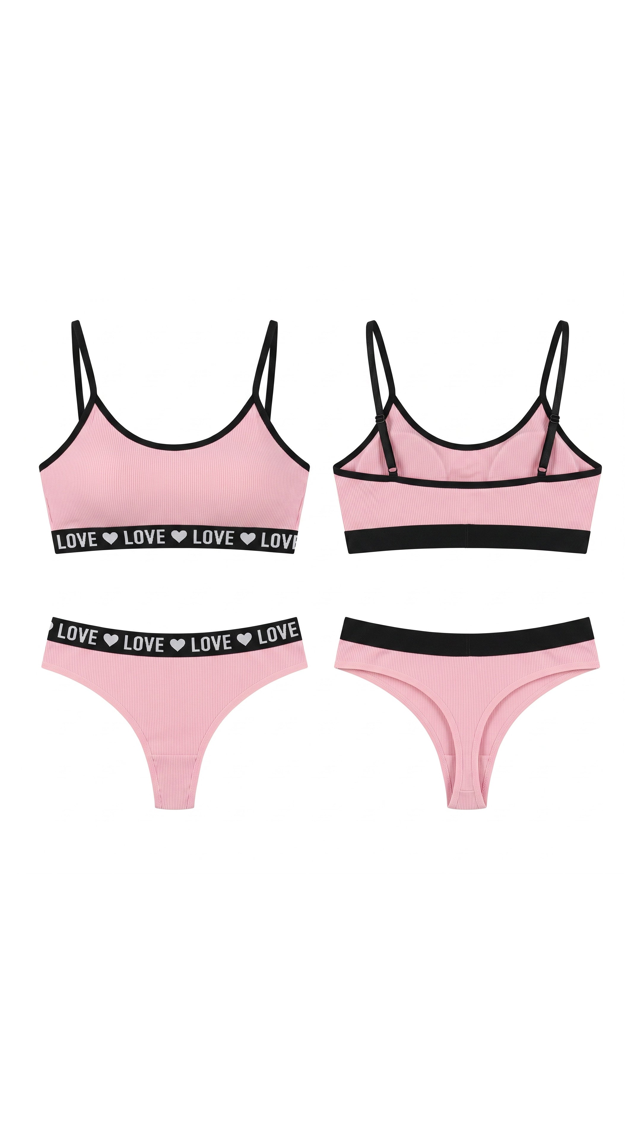 Petal Sweet Pembe Love Yazılı Sütyen Kilot