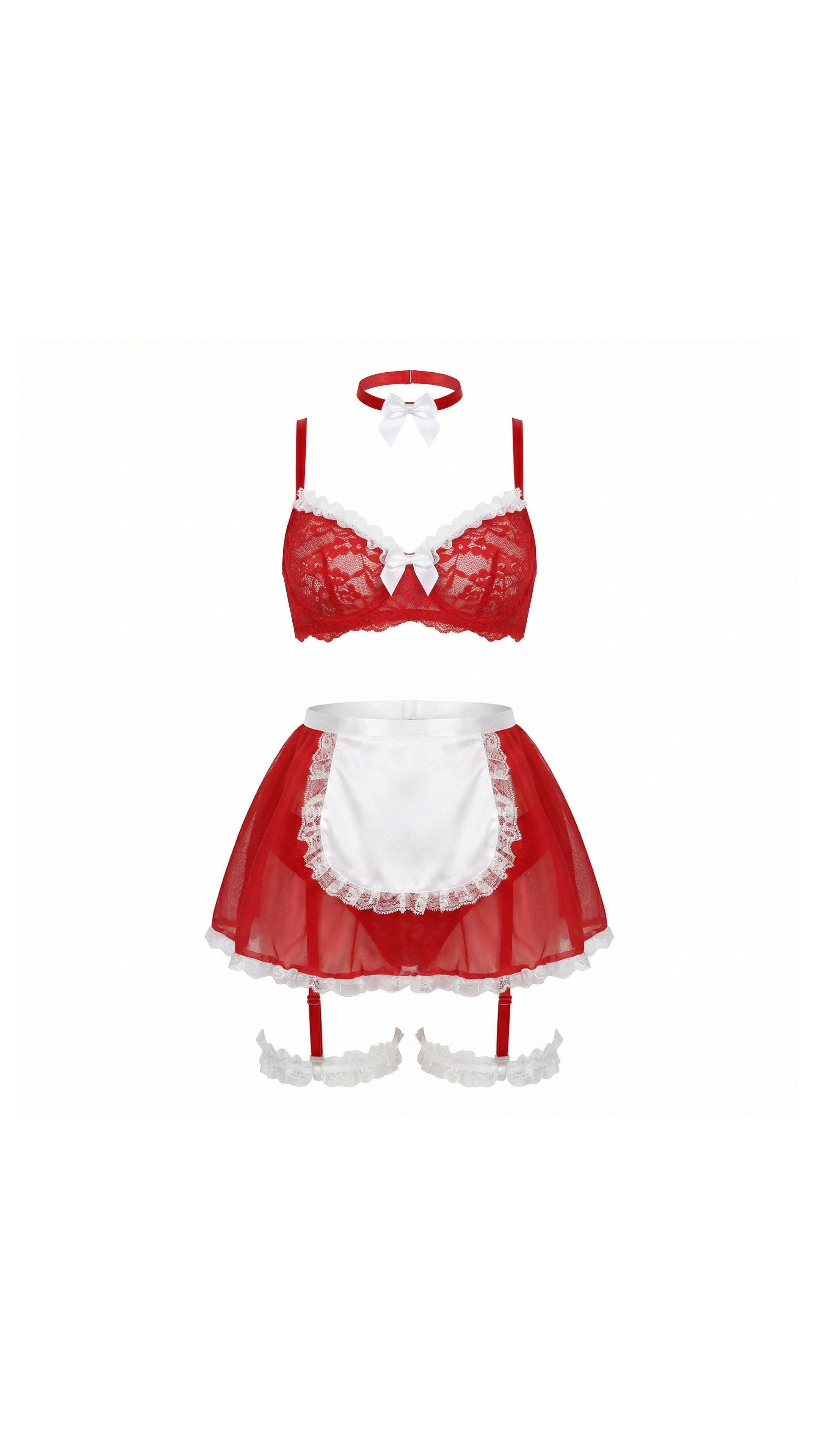 Scarlet Tulle II Kırmızı Tül Bacak Bantlı Etekli