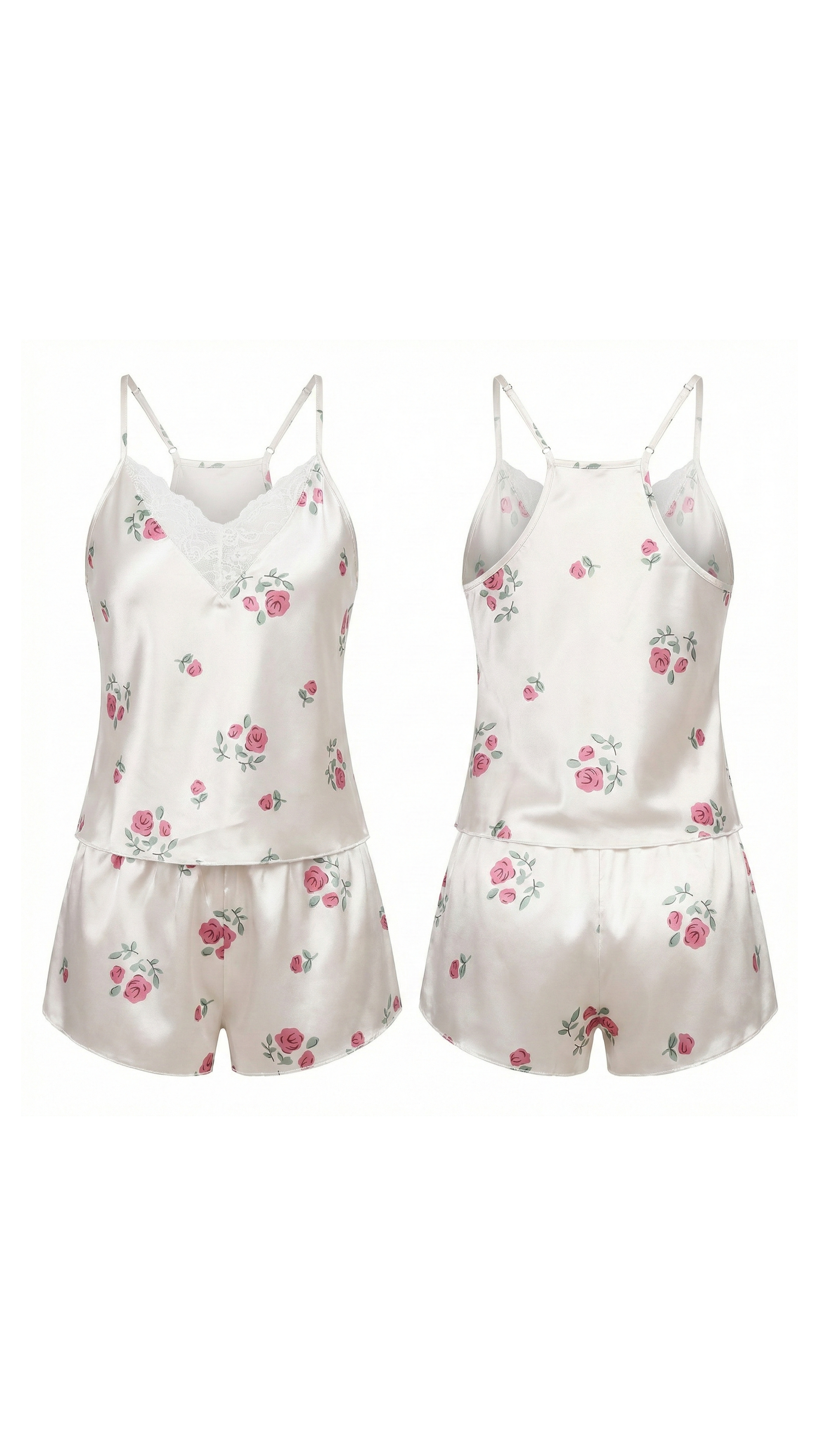 Ivory Rose Ekru Gül Desenli Askılı Dantel