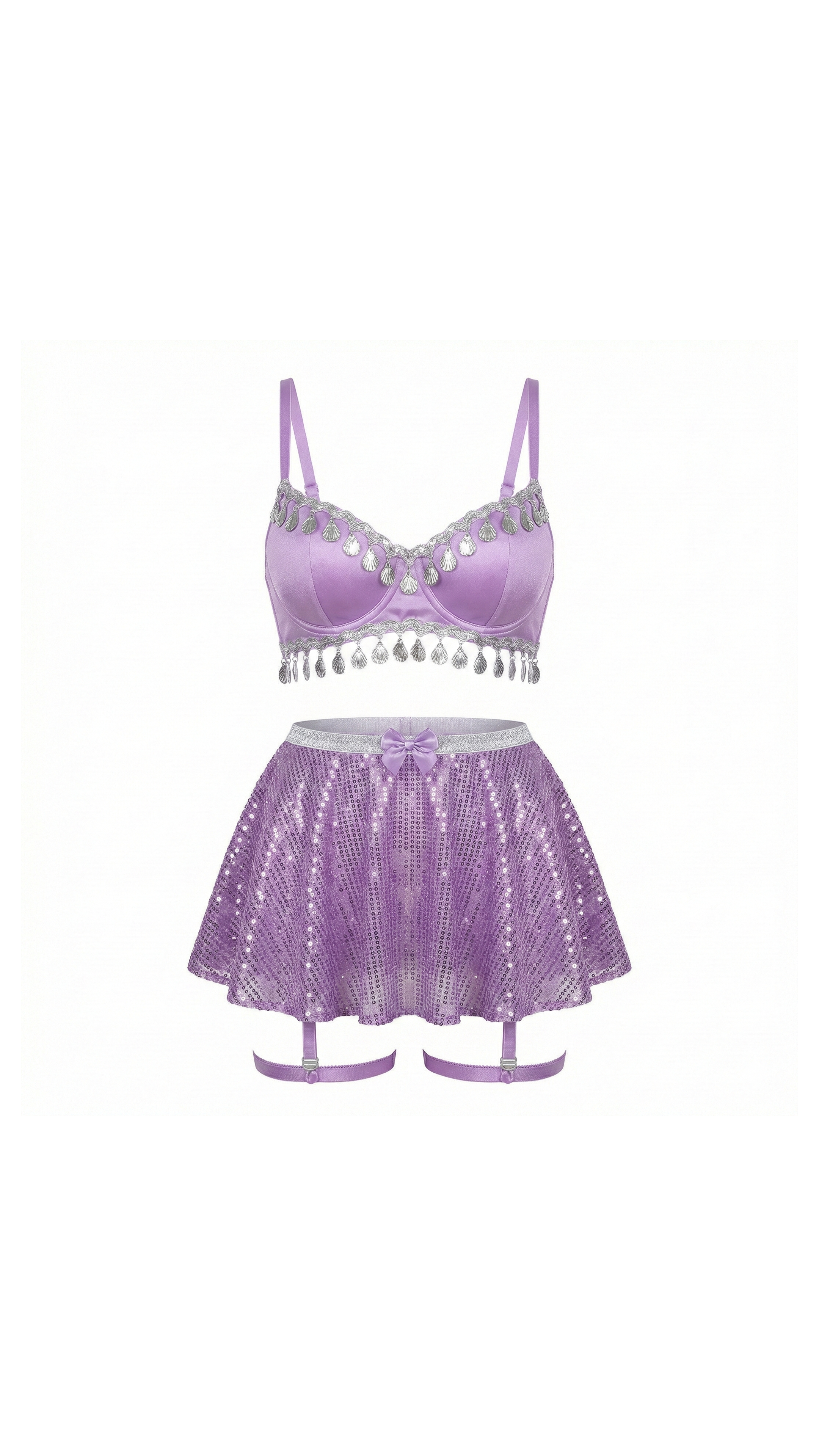 Violet Sequin Mor Pul Detaylı Kostüm