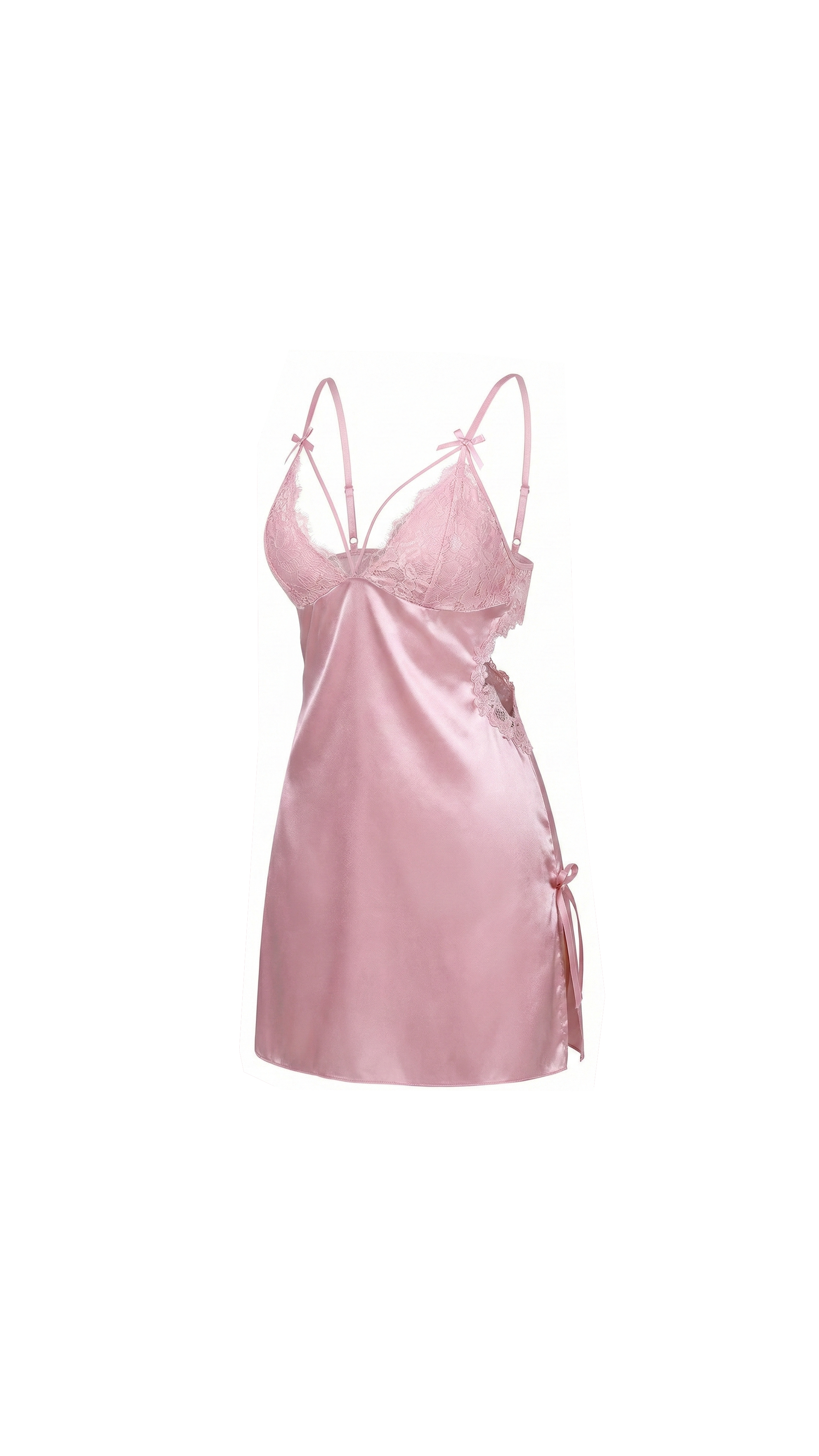 Blush Satin Pembe saten Gecelik