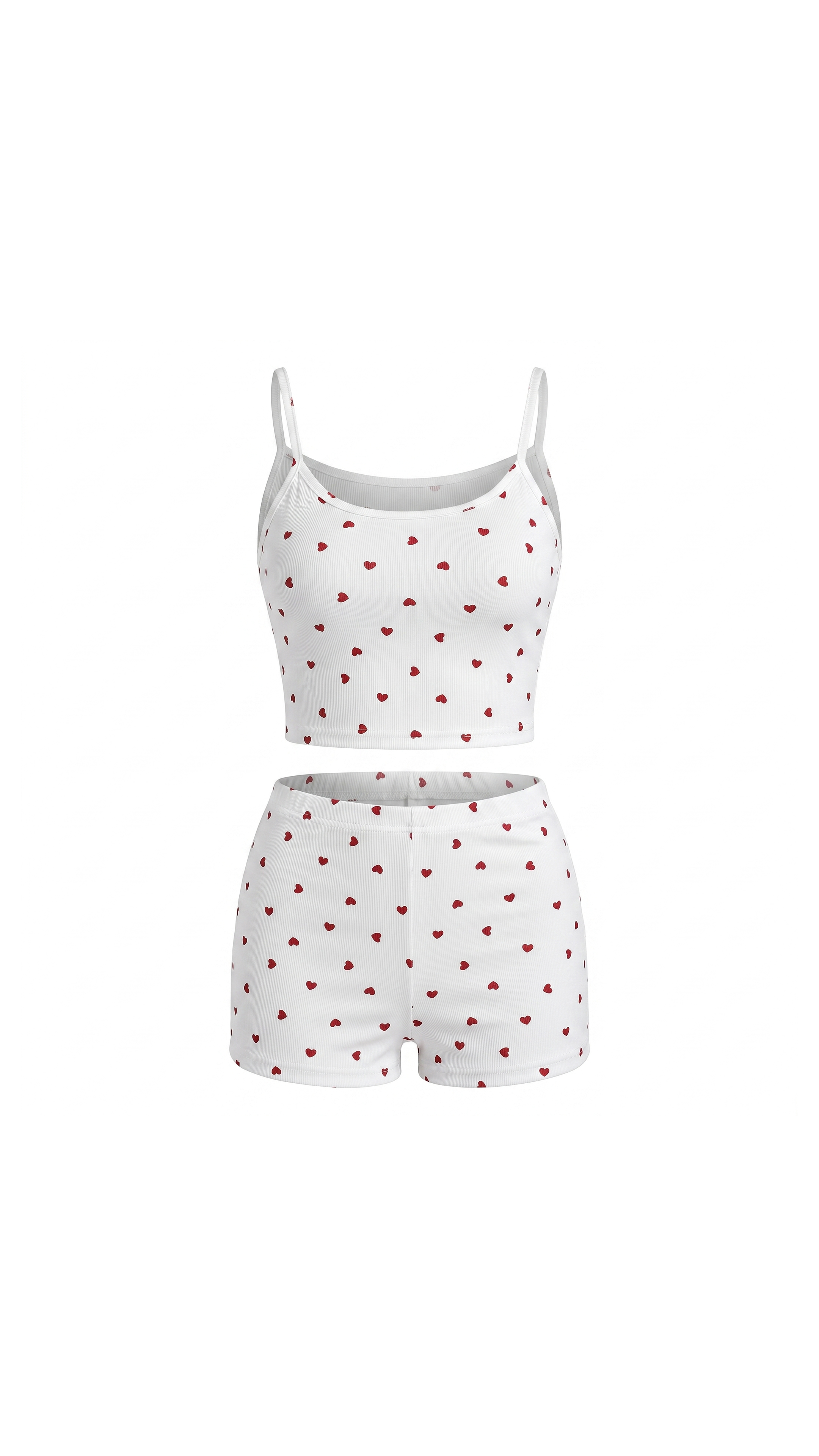 Heart Cipher Kalp Desenli Askılı Şortlu Pijama