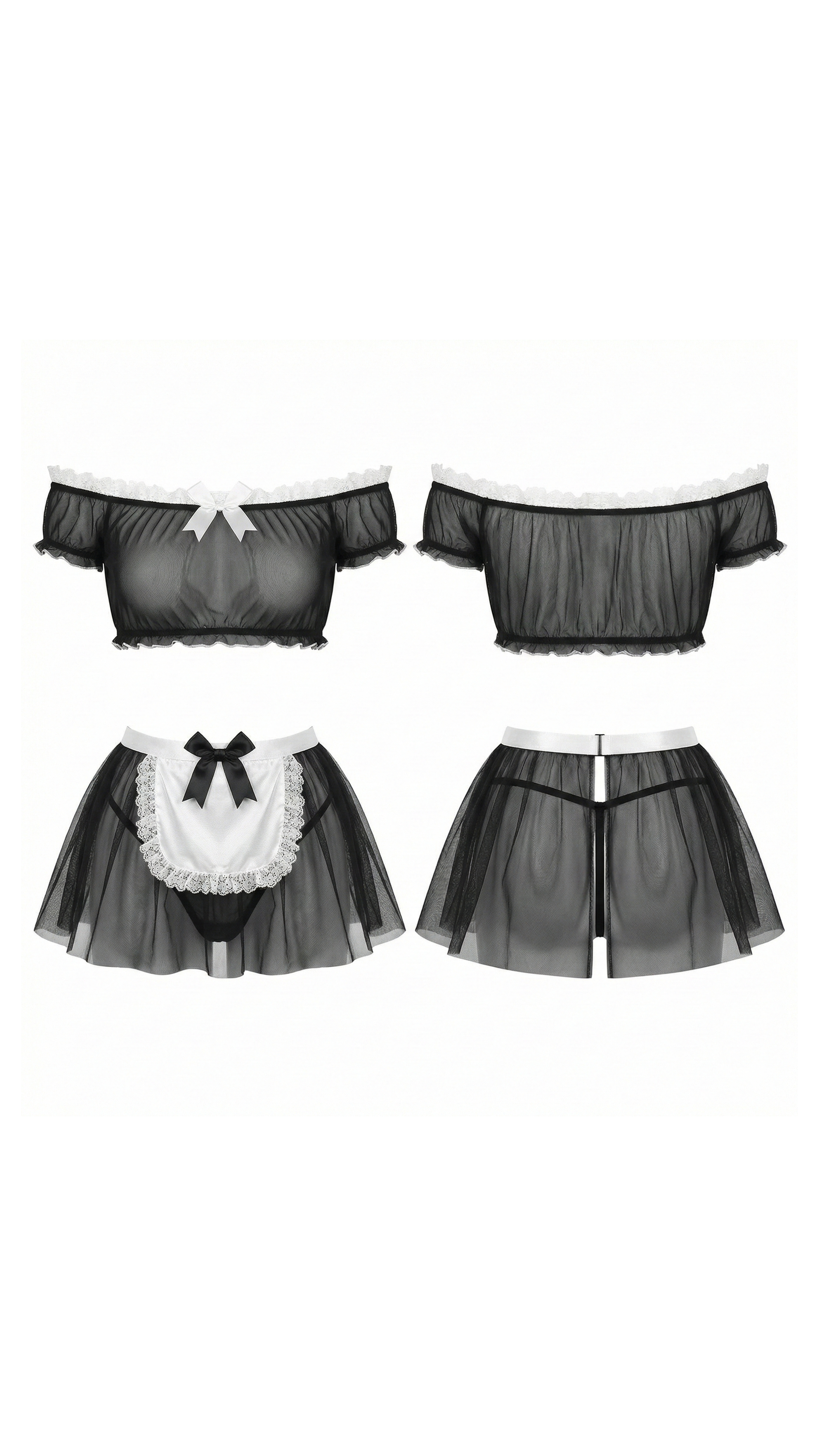 Noir Maid Siyah Kostüm Fır Fır detaylı