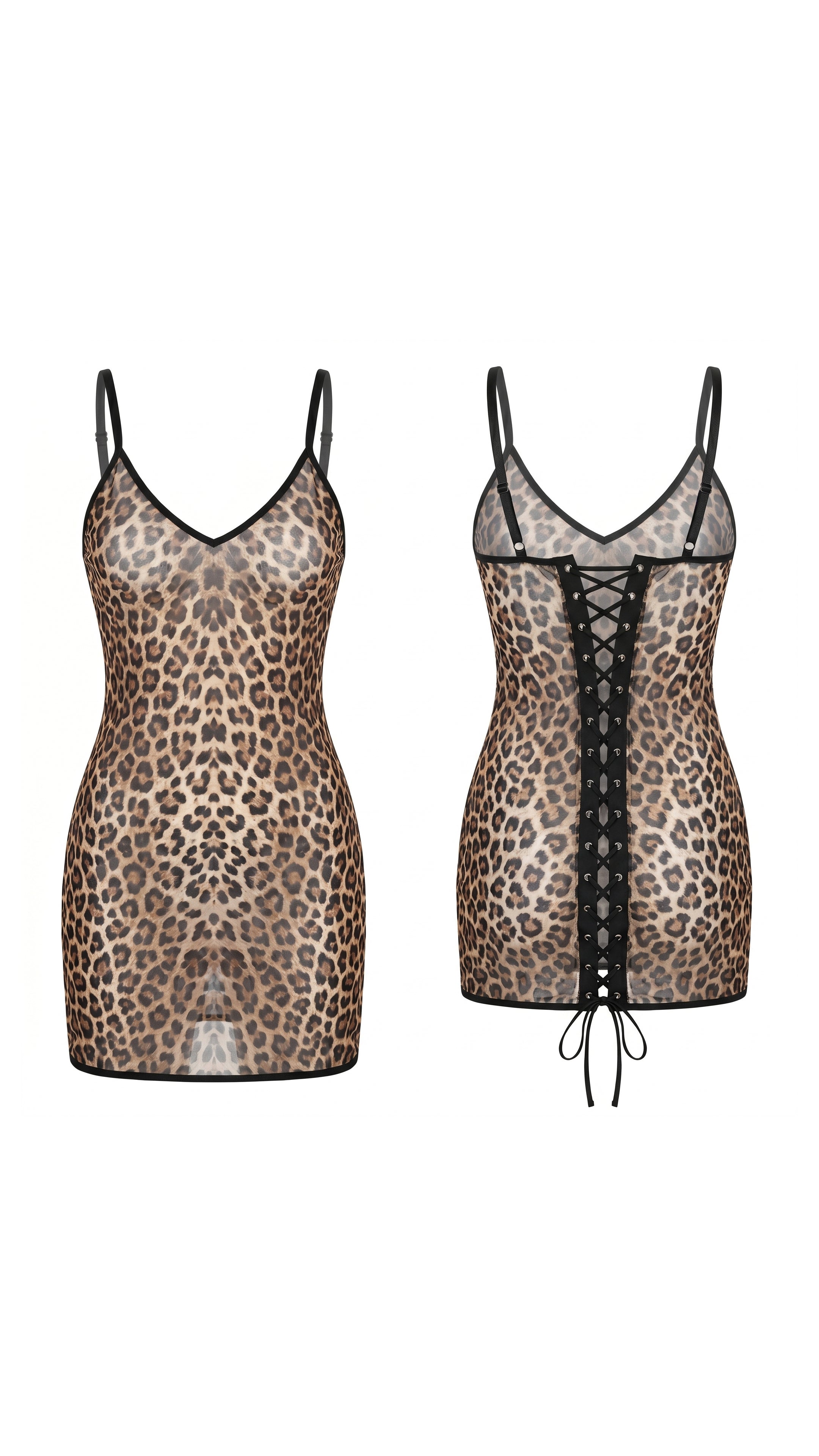 Leopard Cross Şık Leopar Desenli Arkası Çapraz