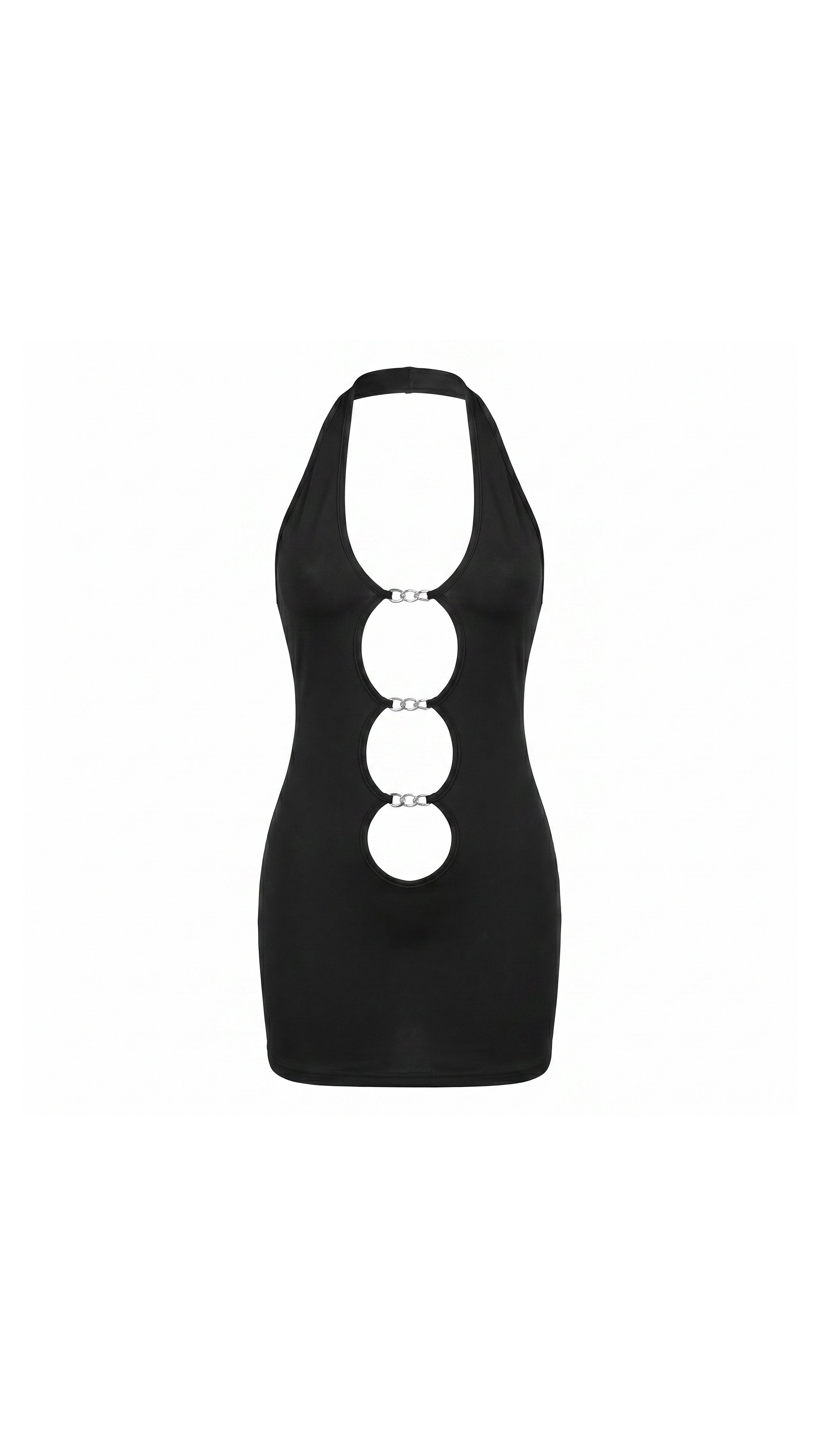 Noir Halter Siyah Halter Yaka Akseusar Detaylı