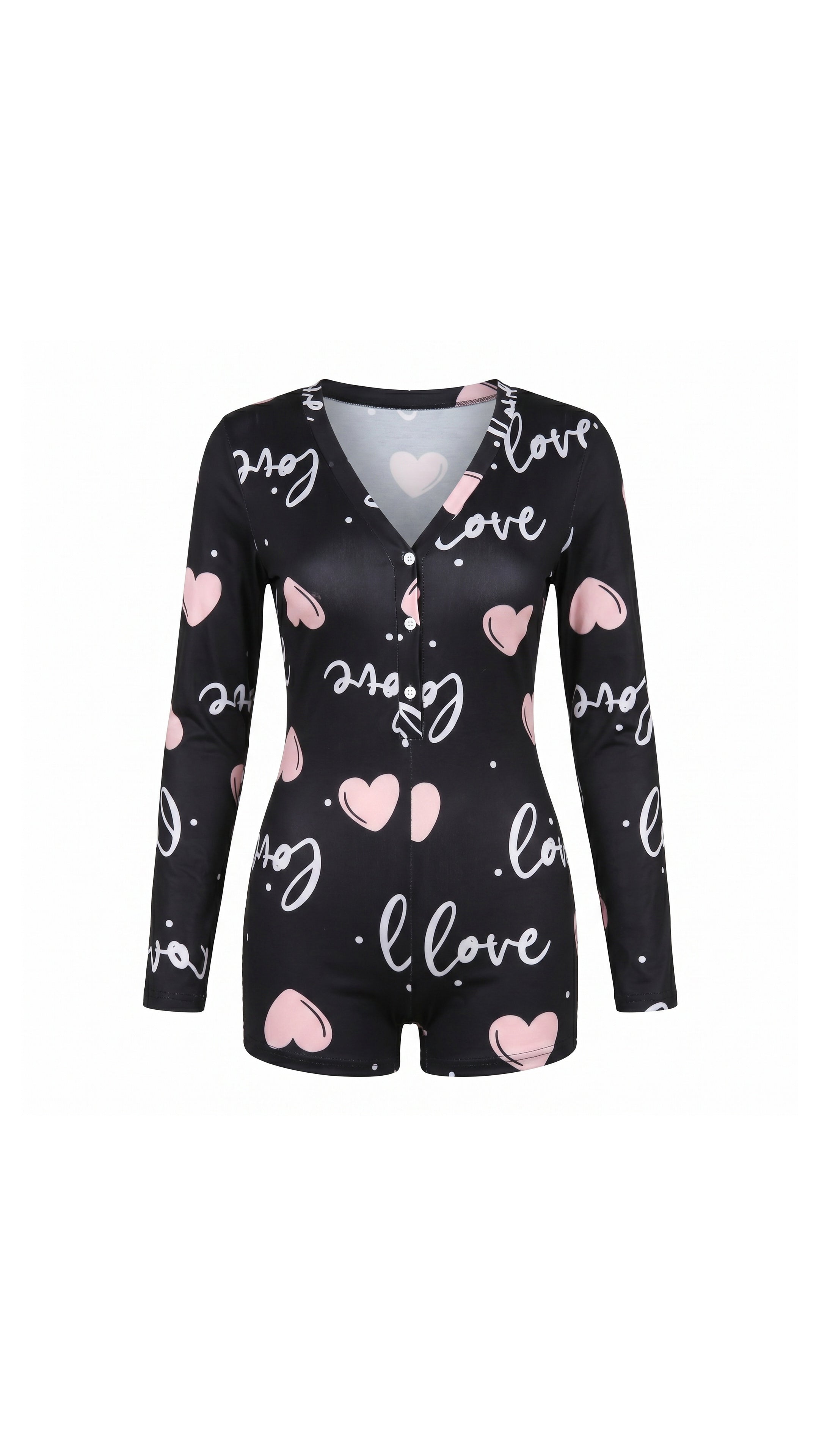 Noir Heart Siyah Kalp Desenli Love Yazılı