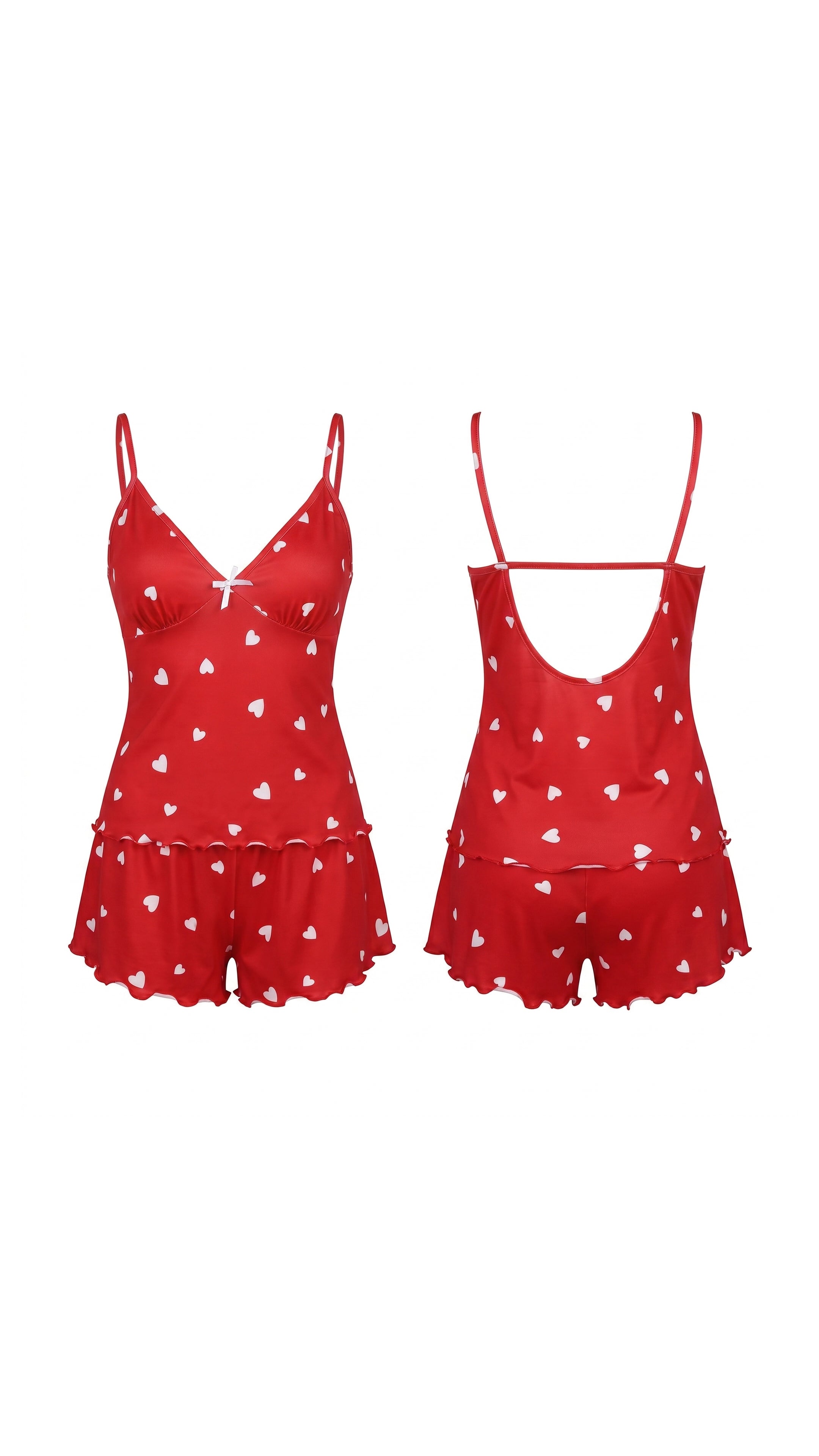 Heart Reverie Kalp Desenli Şortlu Pijama Takım