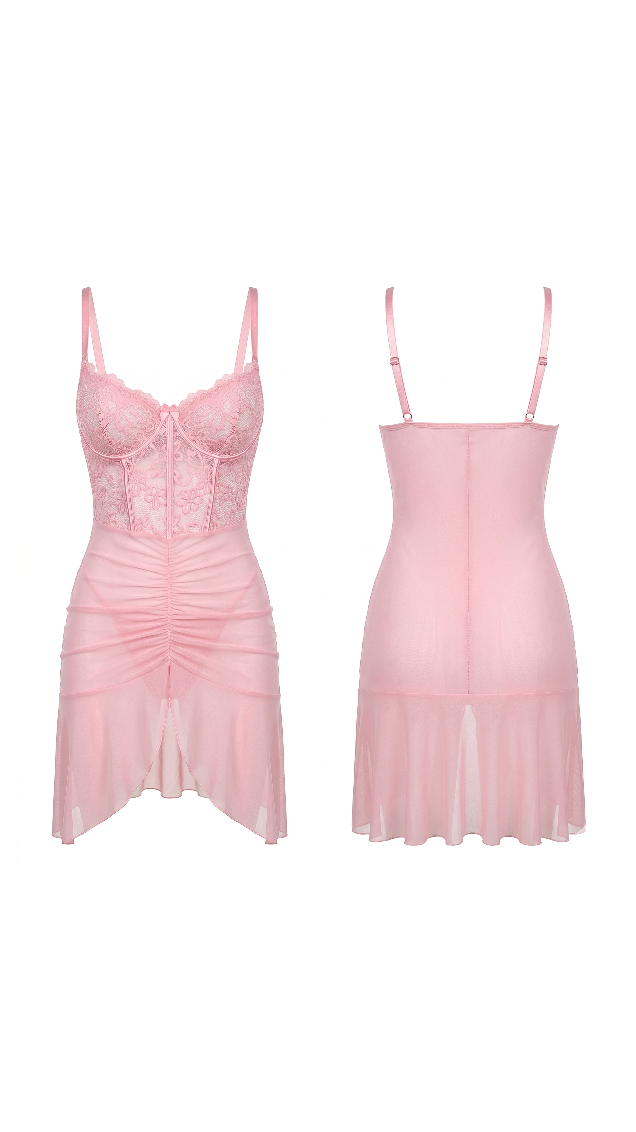 Rose Thorn Pembe Transparan Gecelik