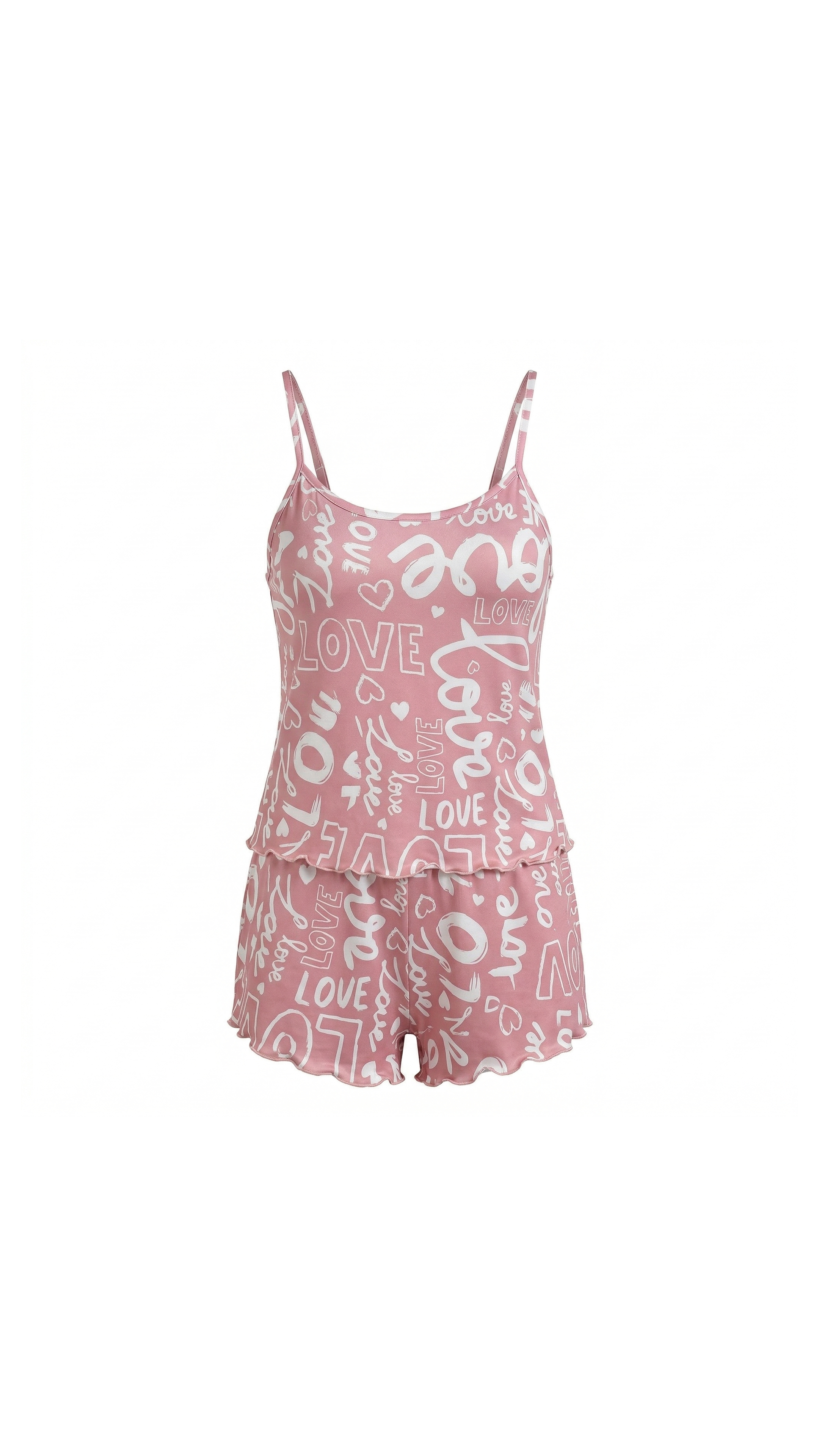 Blush Love Pembe Love Yazı Desenli Şortlu