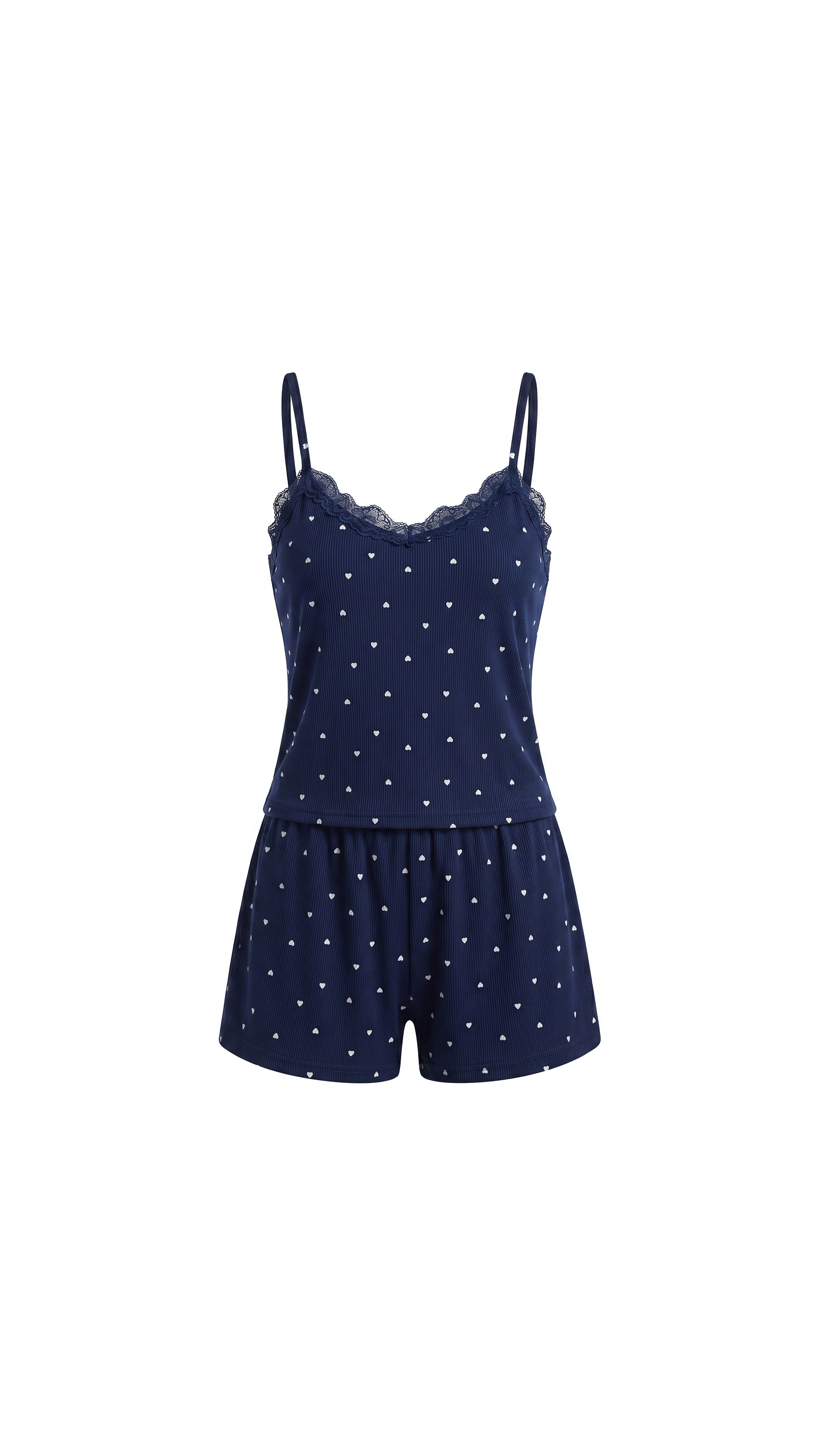 Indigo Lace Dantel Detaylı Lacivert Şortlu Pijama