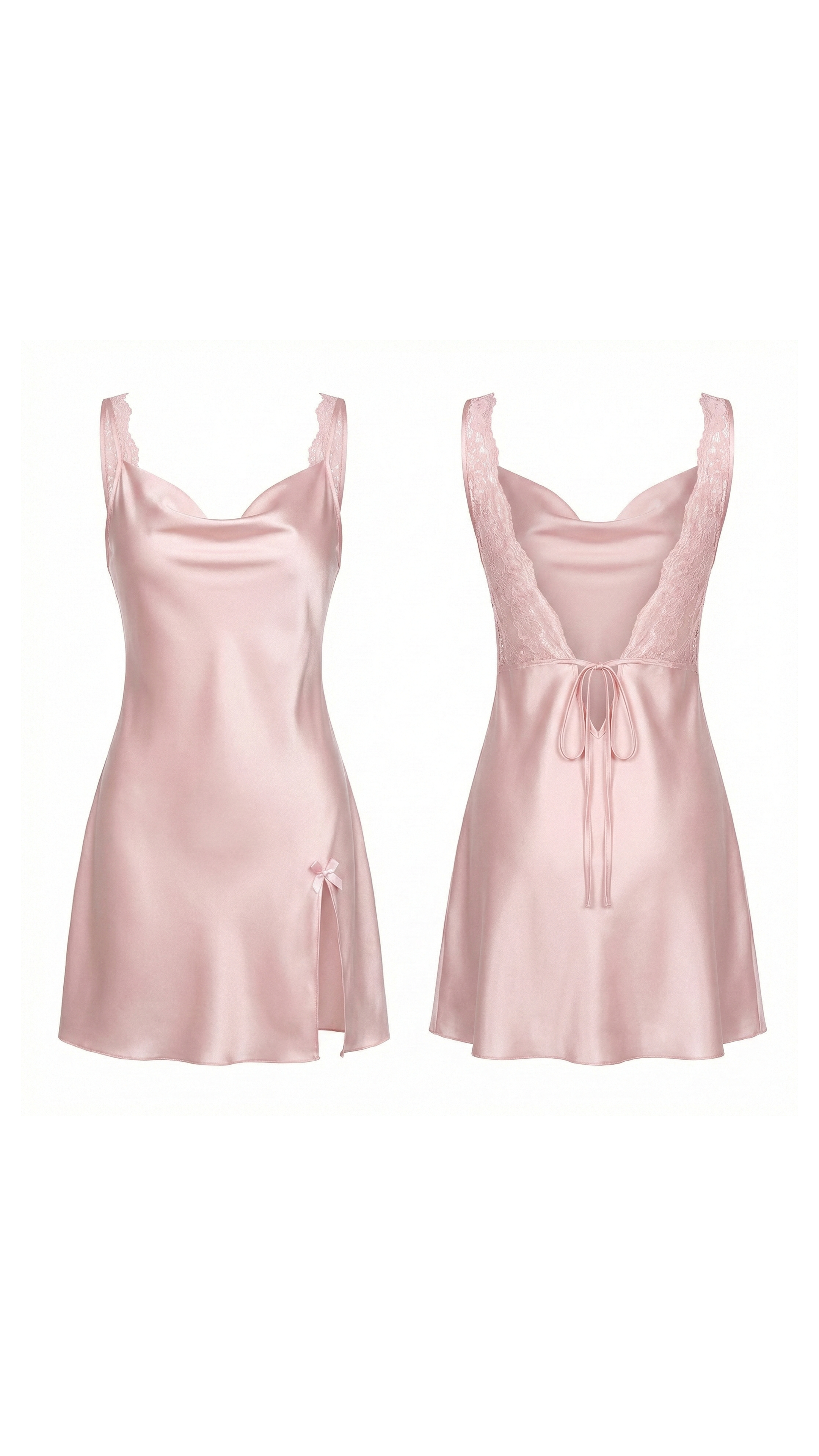 Petal Silk Saten Askılı Dantel Detaylı Gecelik
