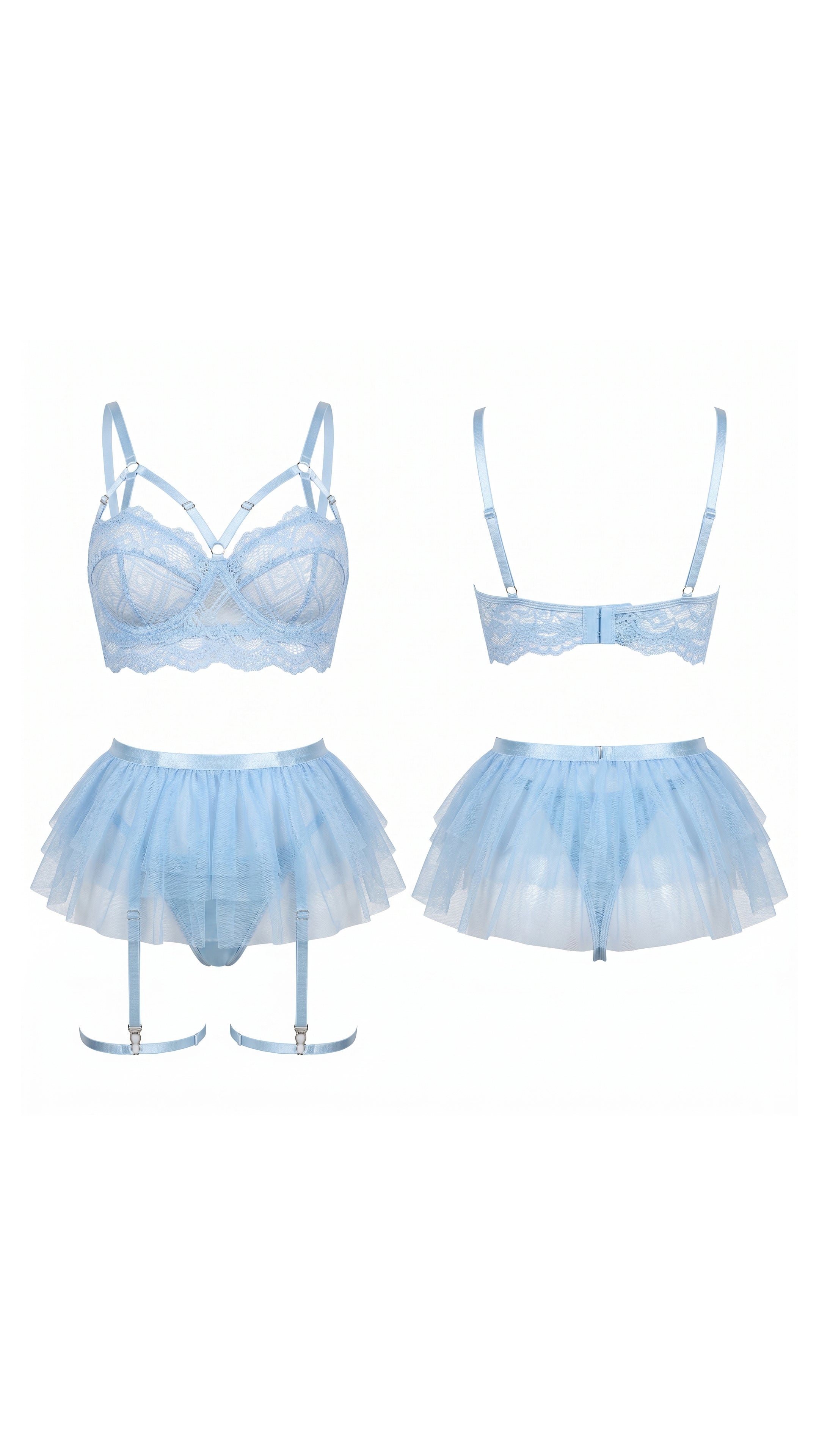Cerulean Web II Bebe Mavi Bel Tüllü Kadın